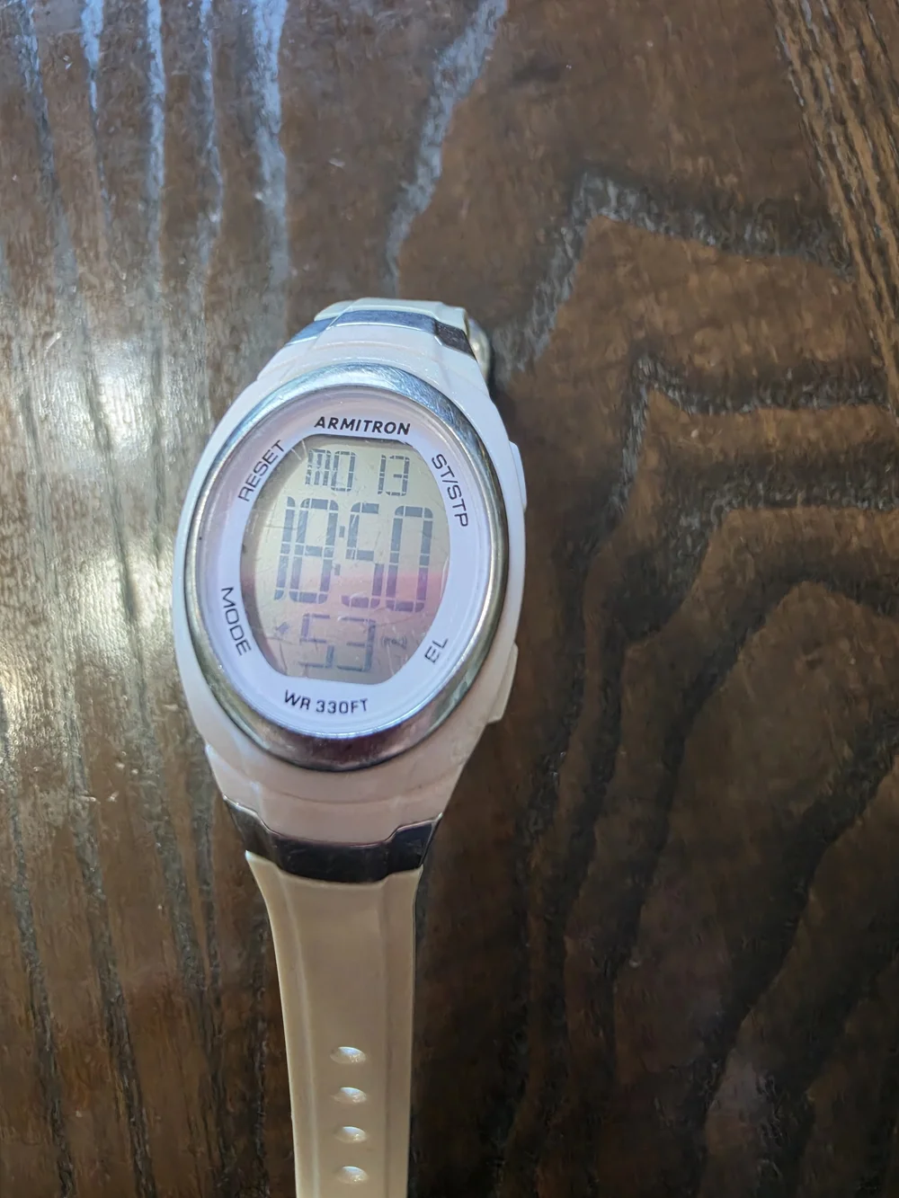 Armitron Beige and Silver Digital Sport Watch